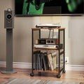 3-Tier Vinyl Record Storage Table with Divider D493
