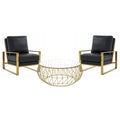 3-Piece Leather Arm Chair and Coffee Table Living Room Set U571110