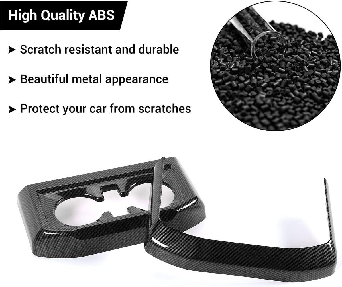 Carbon Fiber Rear Water Cup Holder Panel Trim for Ford F150 Y449274