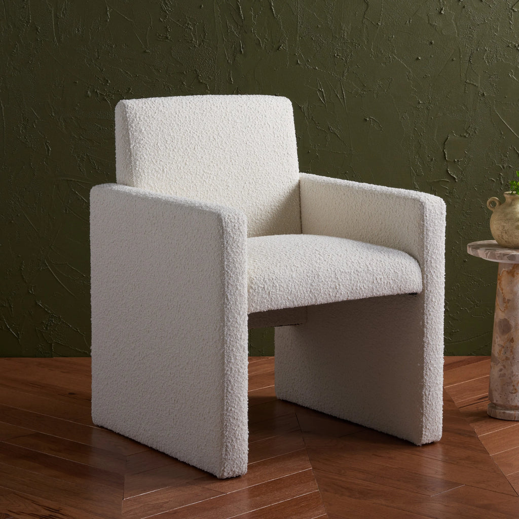 Ivory Boucle Dining Chair C790