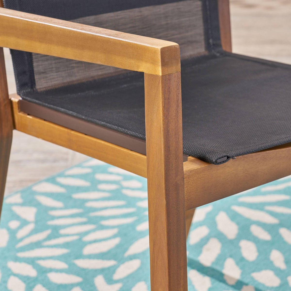 Acacia Wood and Mesh Dining Chairs (Set of 2) T378064
