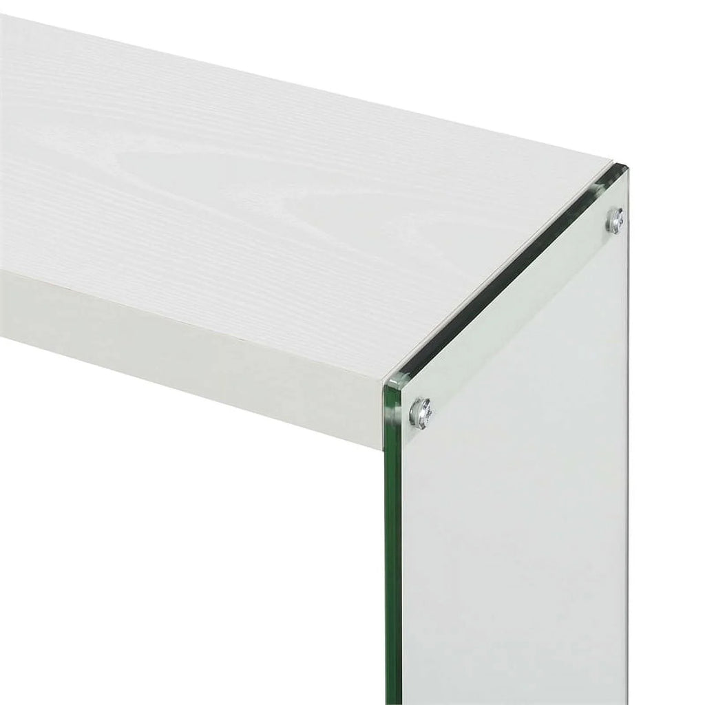 White Wood Console Table with Shelf G590