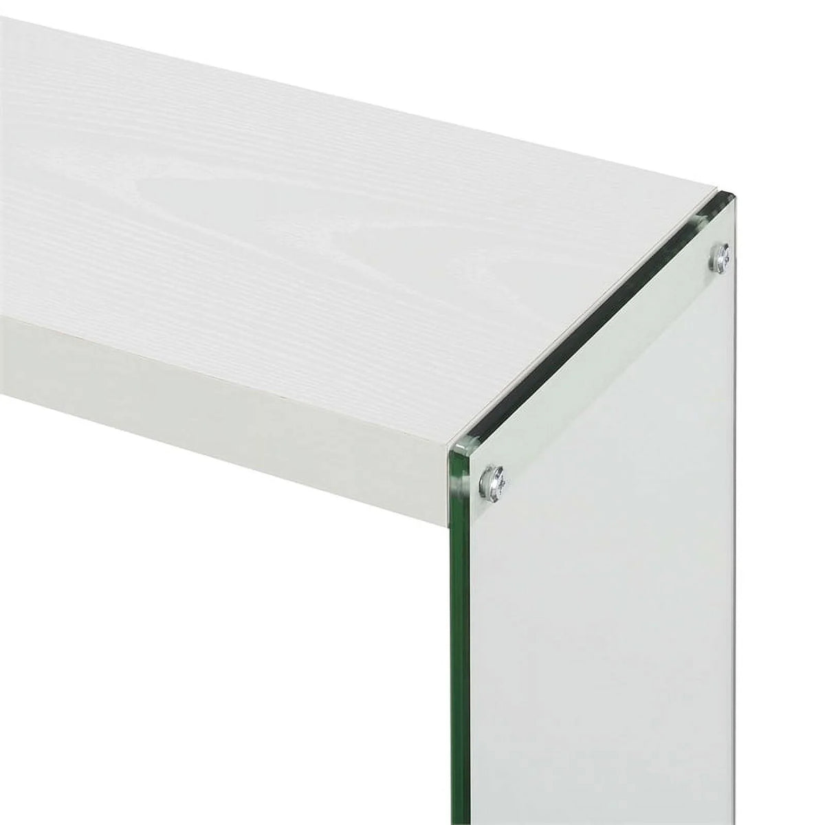 White Wood Console Table with Shelf G590