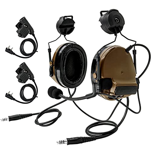 Tactical Headset with ARC Helmet Rail Mount and PTT Adapter Kenwood Plug G227819