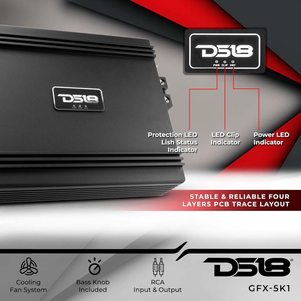 5000 Watts RMS 1-Channel Monoblock Car Audio Amplifier V2799