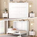 White Full Size Murphy Bed with Storage Cabinets R20491