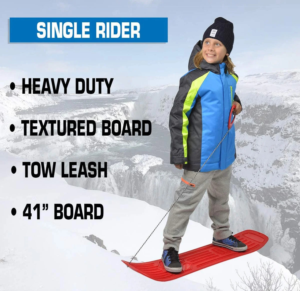 Snowboogie Snowboard 105 Single Rider Snow Board with Tow Leash D501593