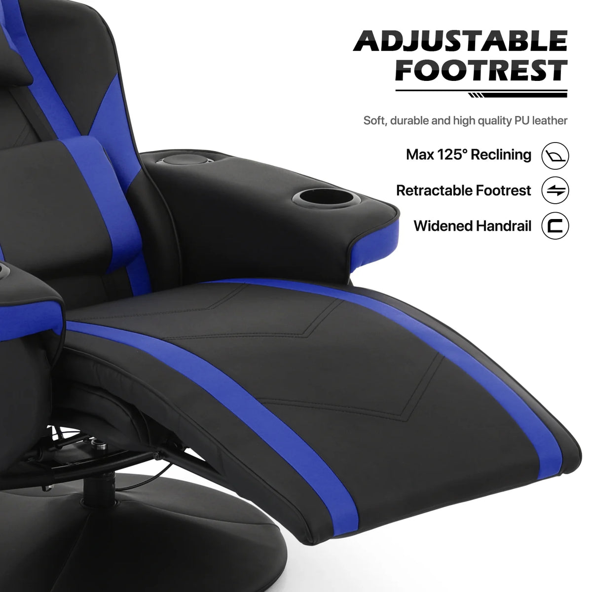 Blue Massage Gaming Recliner Chair with Speaker K232407