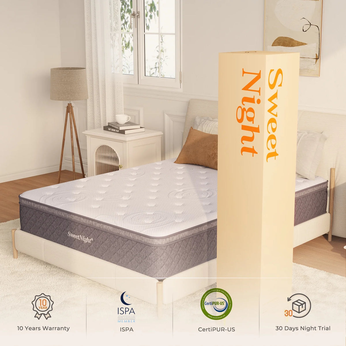10 Memory Foam Pocketed Spring Hybrid Mattress Queen Size S2286