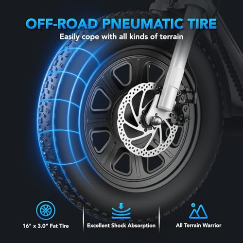 16" All Terrain Fat Tire Electric Scooter with Seat C25420