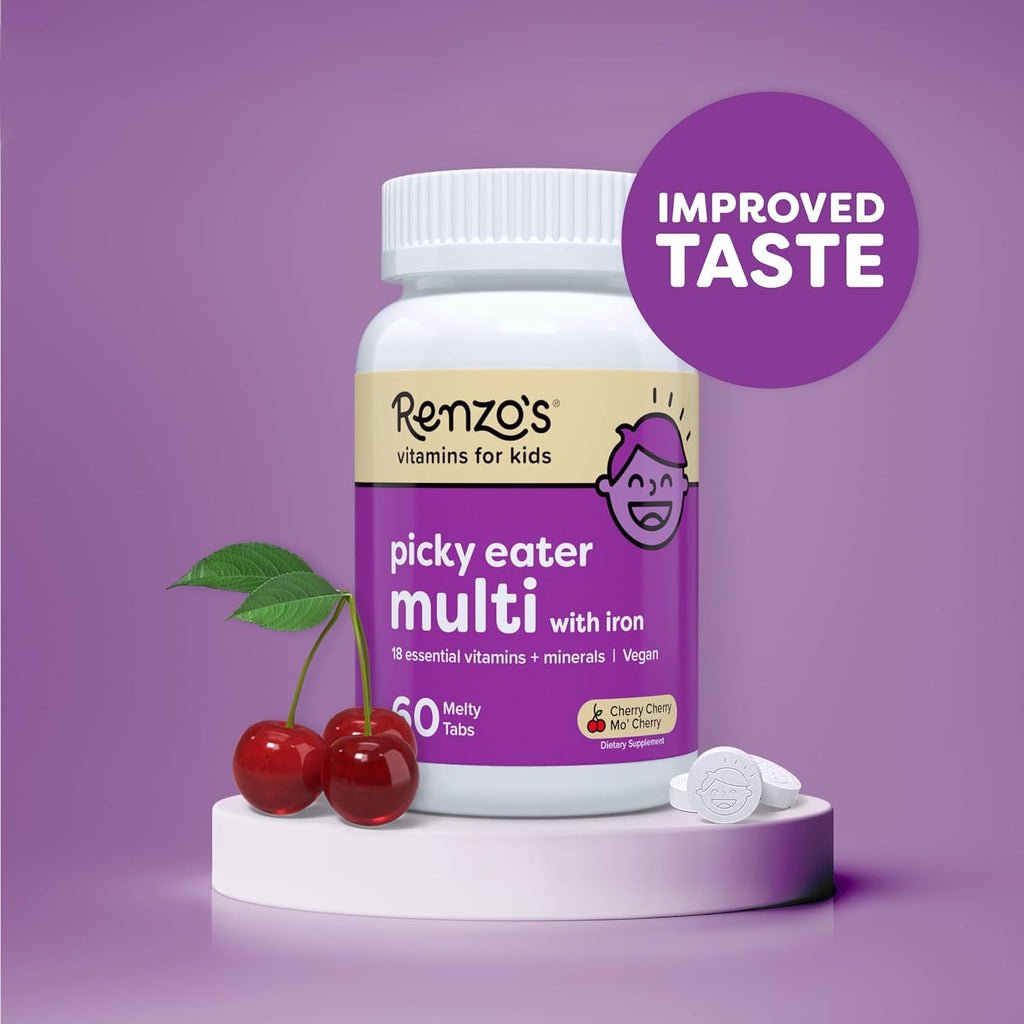 60 Sugar-Free Melty Tabs Kids Multivitamin with Iron A67027