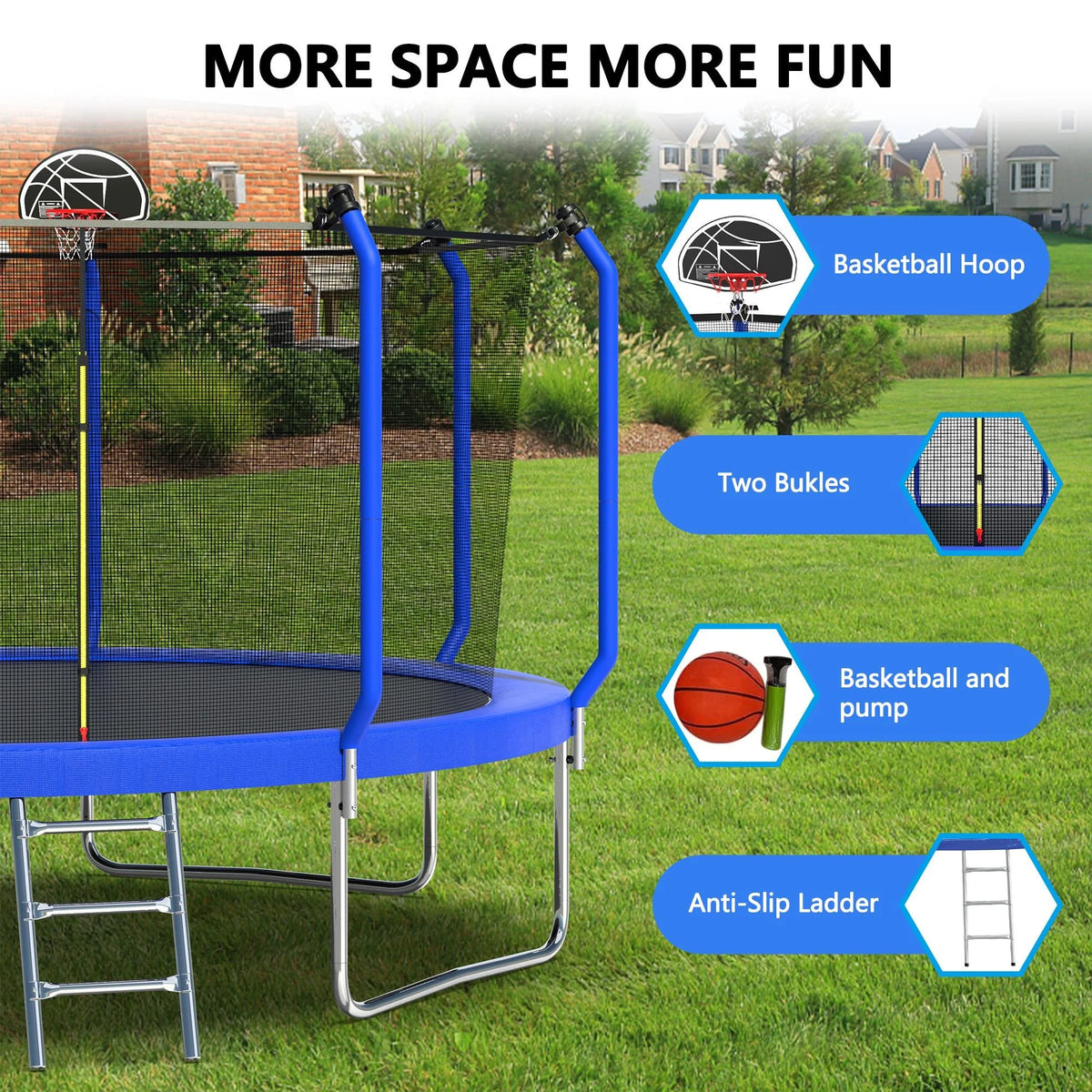 12FT Round Trampoline with Enclosure Net O986171