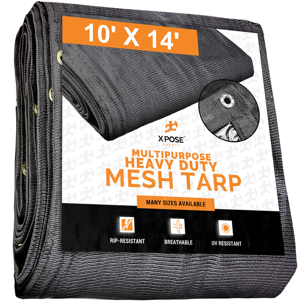 Heavy Duty Mesh Tarp 10’ x 14’ Black W7245