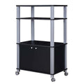 3-Tier Microwave Stand Cabinet with Rolling Wheel Black P62973