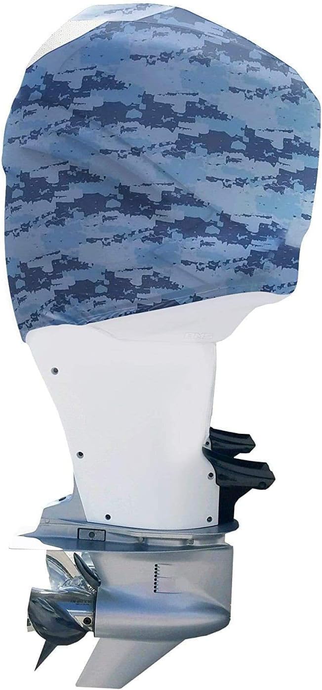 Blue Digital Camo Outboard Motor Cover S8975