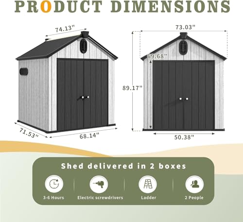 Grey Resin Plastic Outdoor Storage Shed Y317