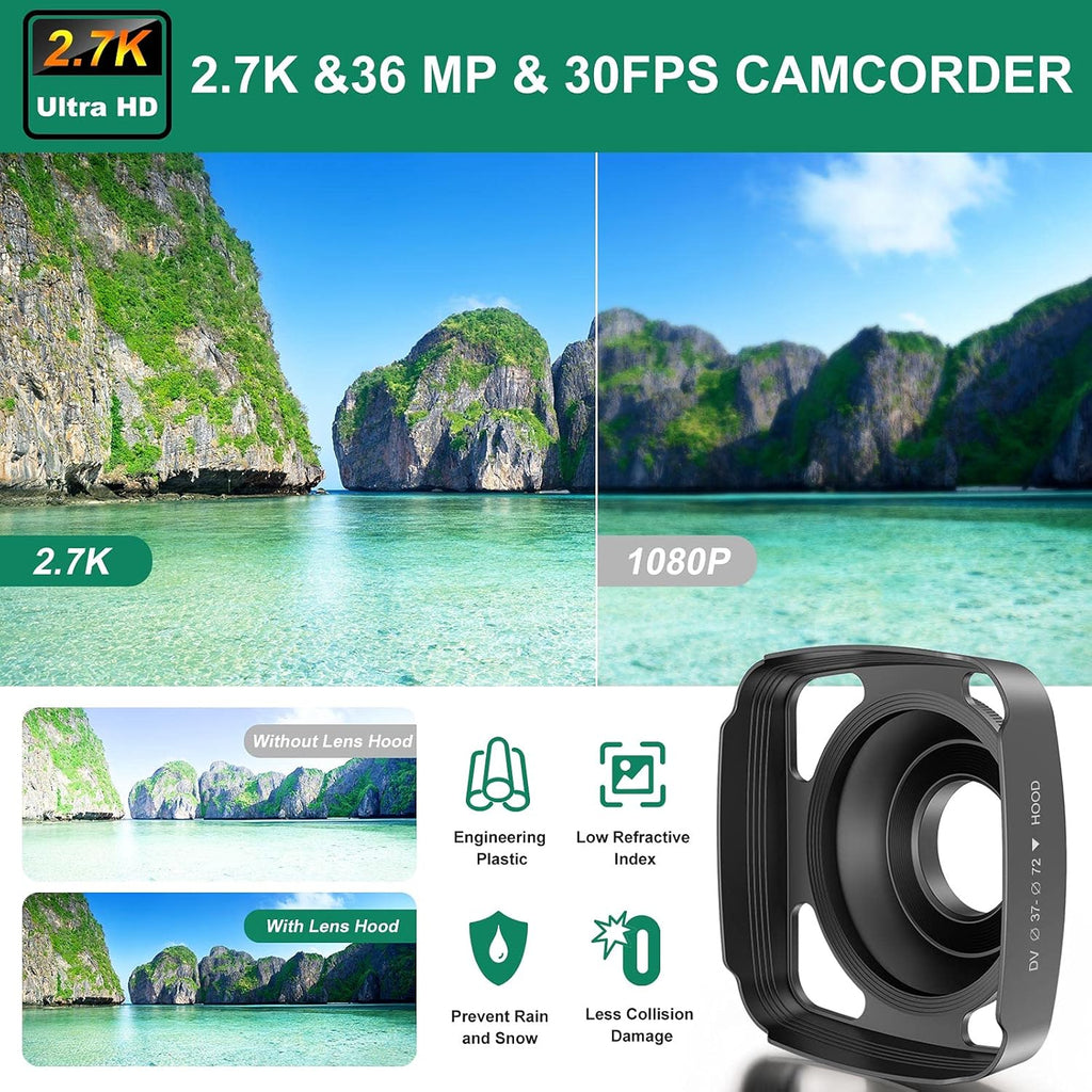 2.7K Ultra HD 36MP Video Camera with Remote Control Z851
