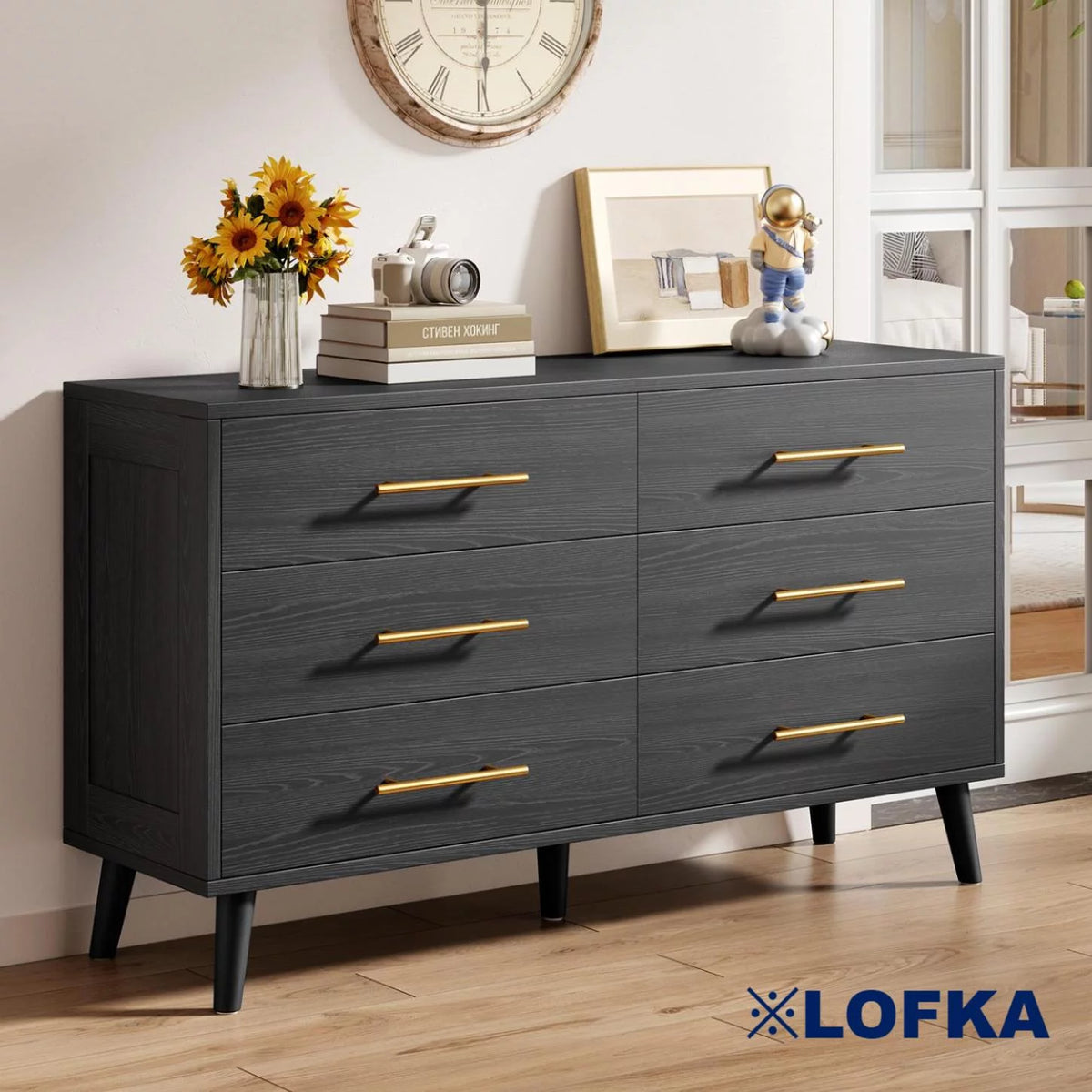 White 6 Drawer Dresser X325