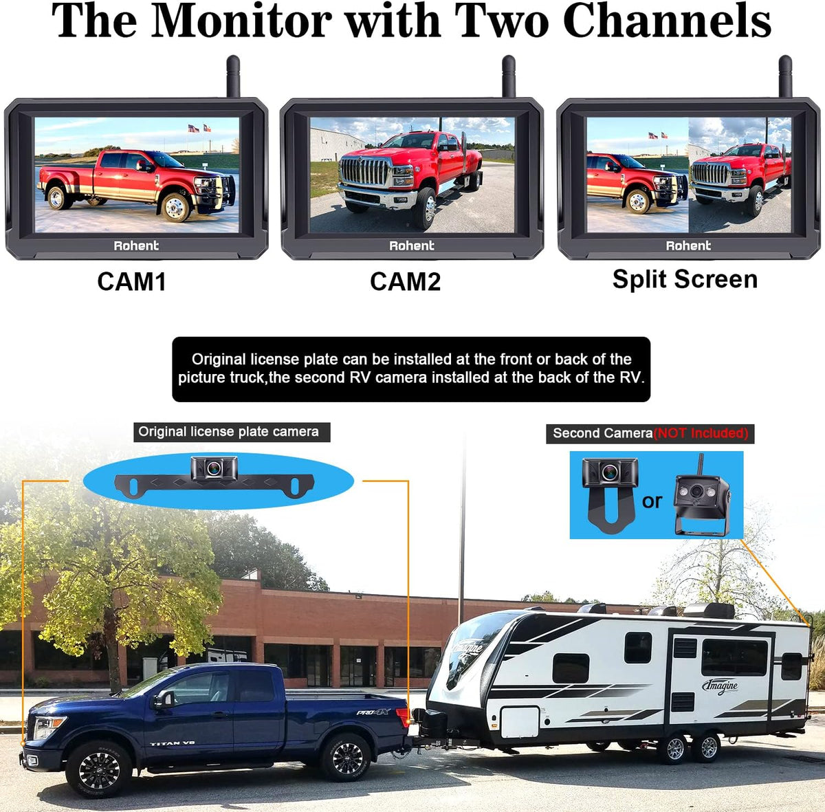 Wireless Backup Camera with 5" Monitor Rear View Camera System F76838