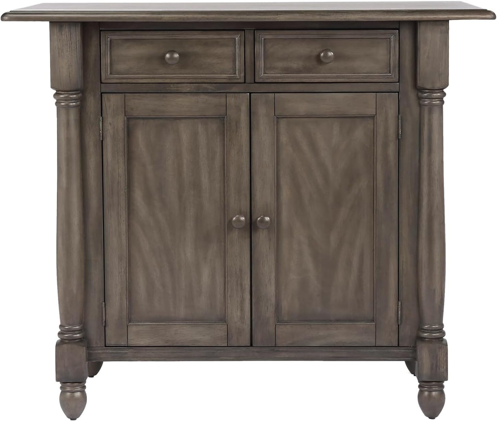 Expandable Drop Leaf Kitchen Island Set with 2 Stools, Drawers and Cabinet Z772