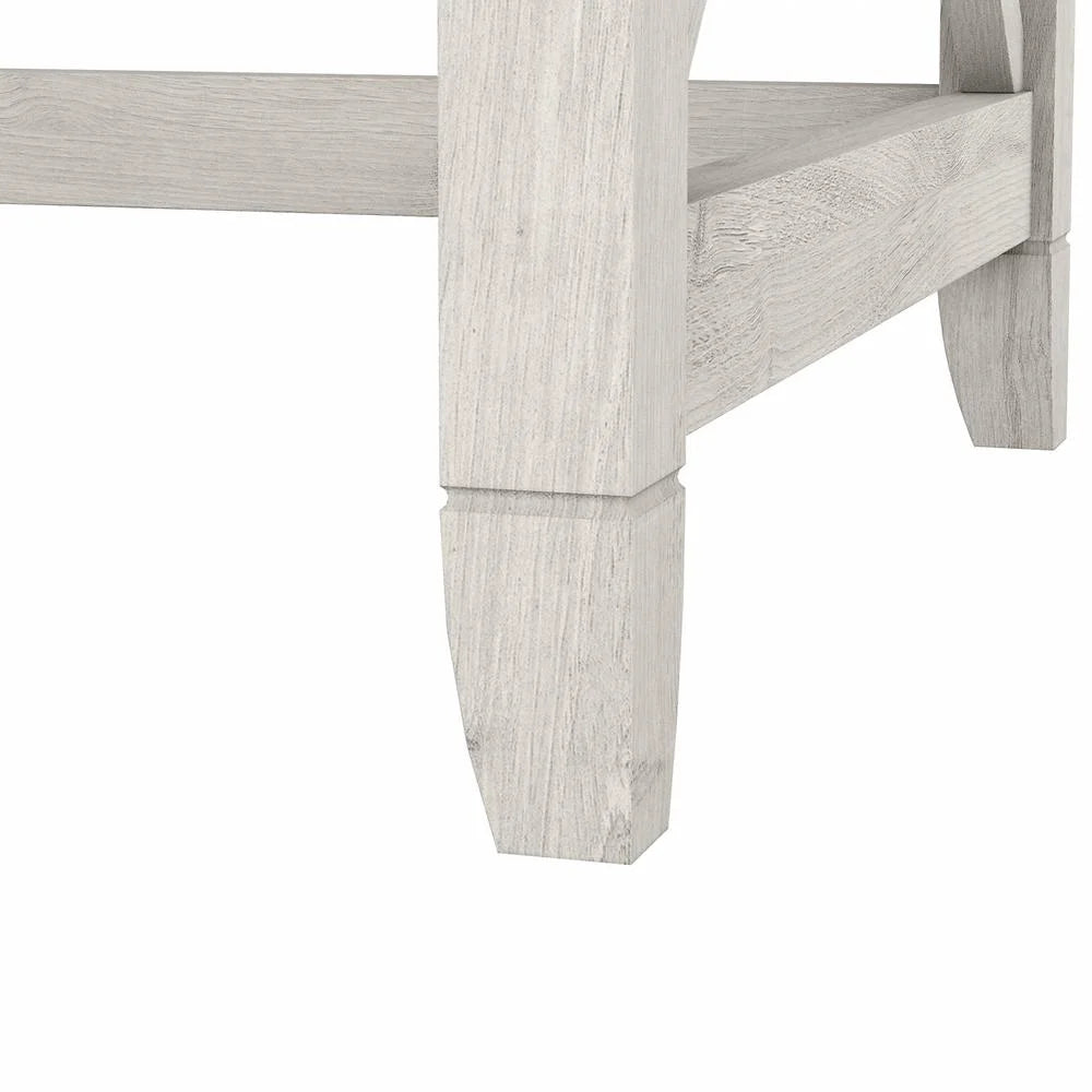 White Oak Engineered Wood Writing Desk with Tufted Chair G168
