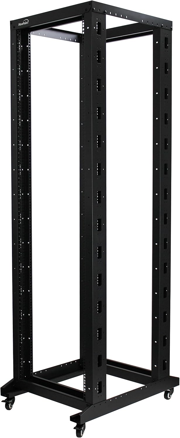 42U 4-Post Open Frame Server Rack Black X935523