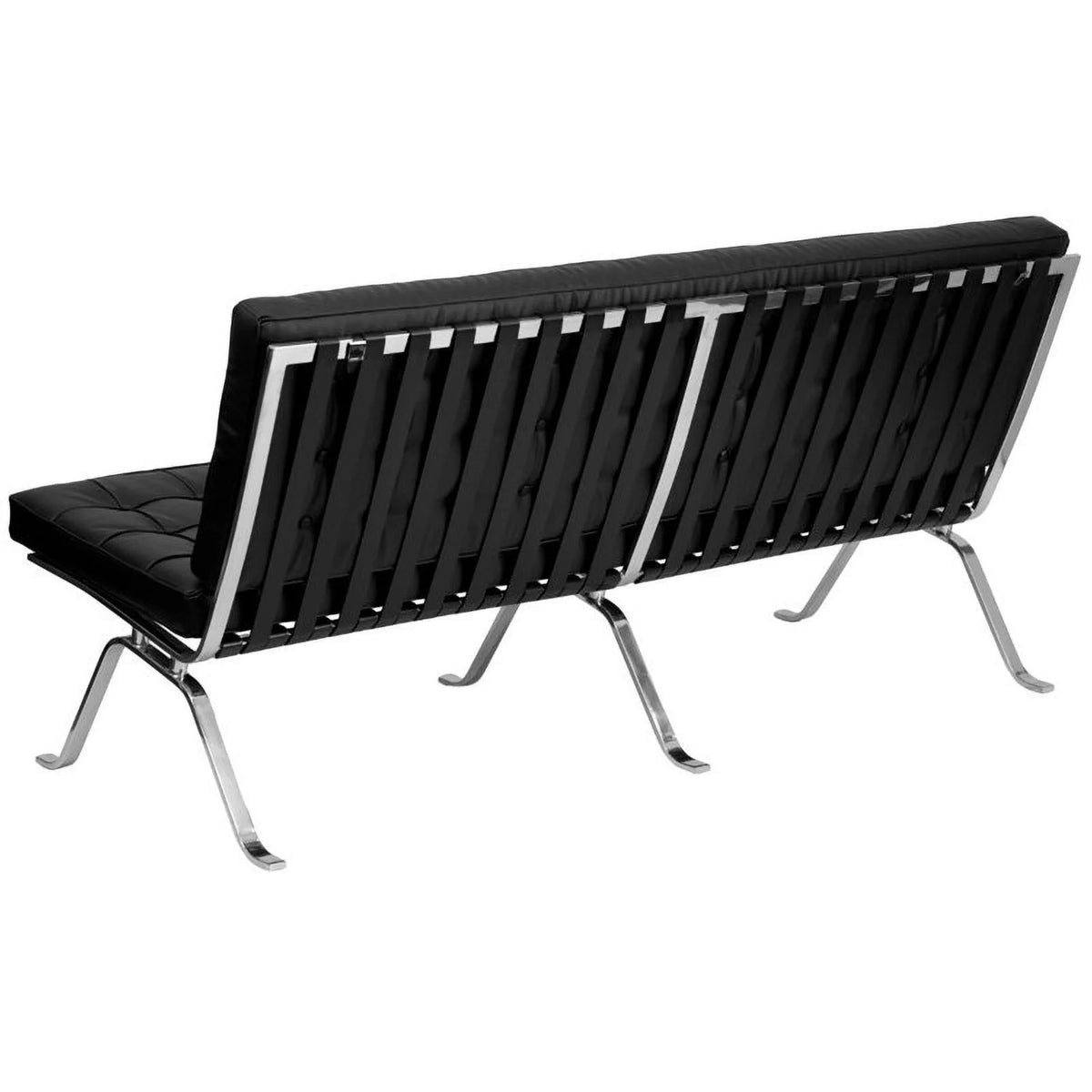 Black Tufted Leather Sofa I91034