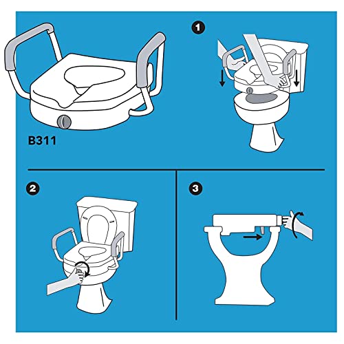 5" Raised Toilet Seat with Arms C970