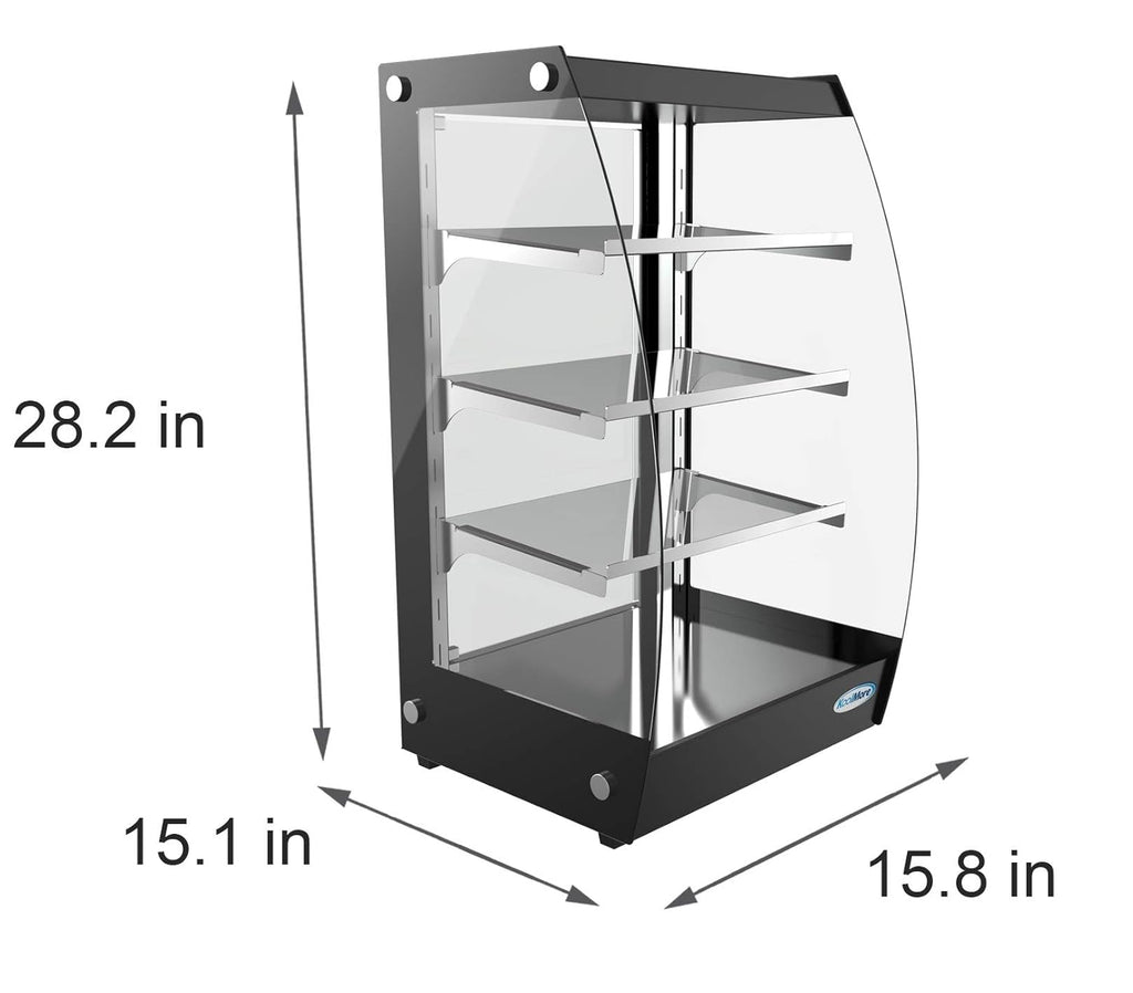Commercial Glass Bakery Display Case 4 Tier with LED Lighting C201
