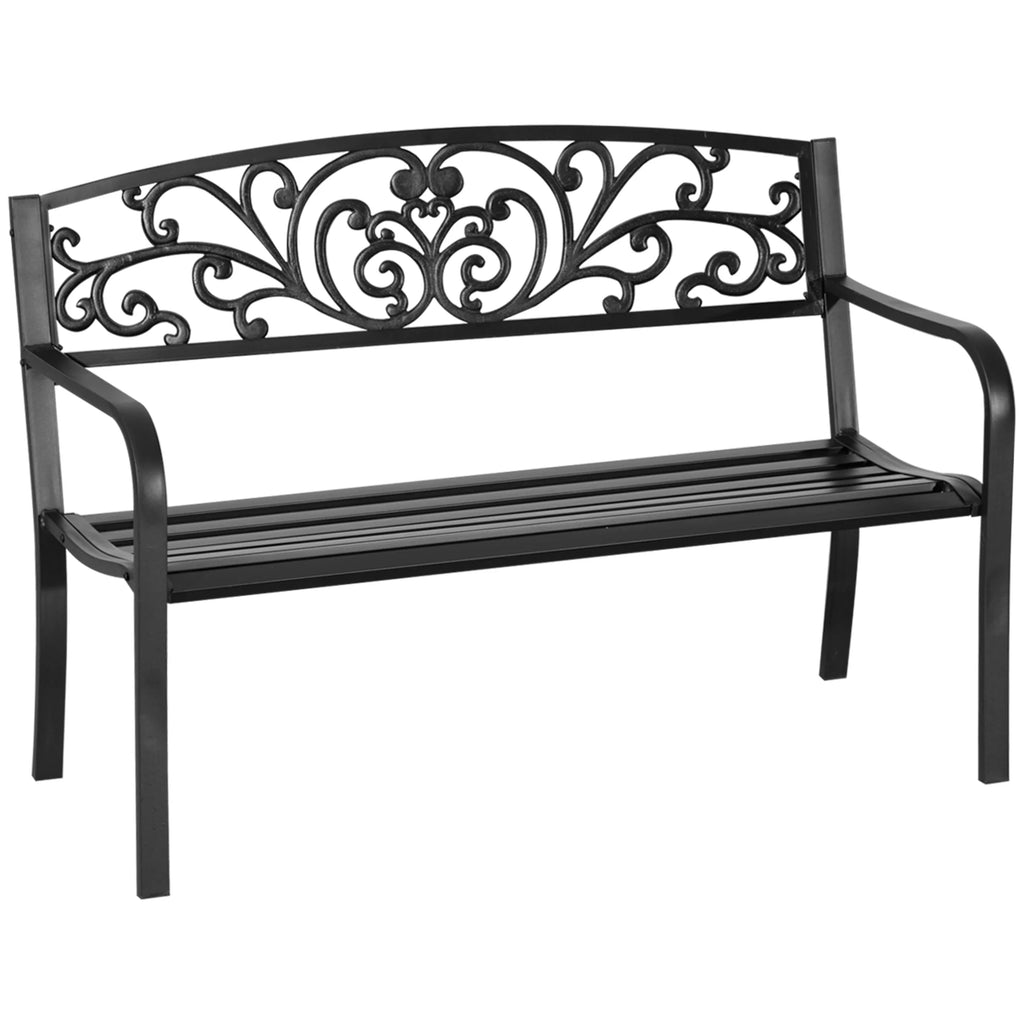 50" Steel 2 Seat Garden Bench E19663
