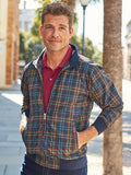 Navy Plaid Blue 2XL Jacket Q11393