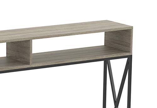 Dark Taupe Console Table with Two Open Shelves G7478
