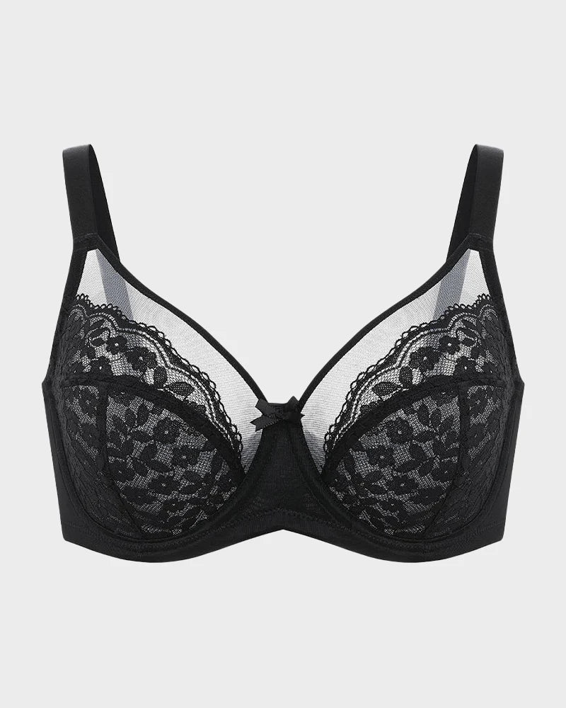 Floral Lace Minimizer Bra Full Coverage D2248