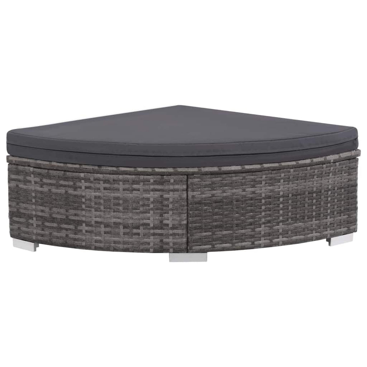 Set of 6 Poly Rattan Patio Sectional Corner Sofa with 2 Ottoman and Soft Cushions Gray T4640