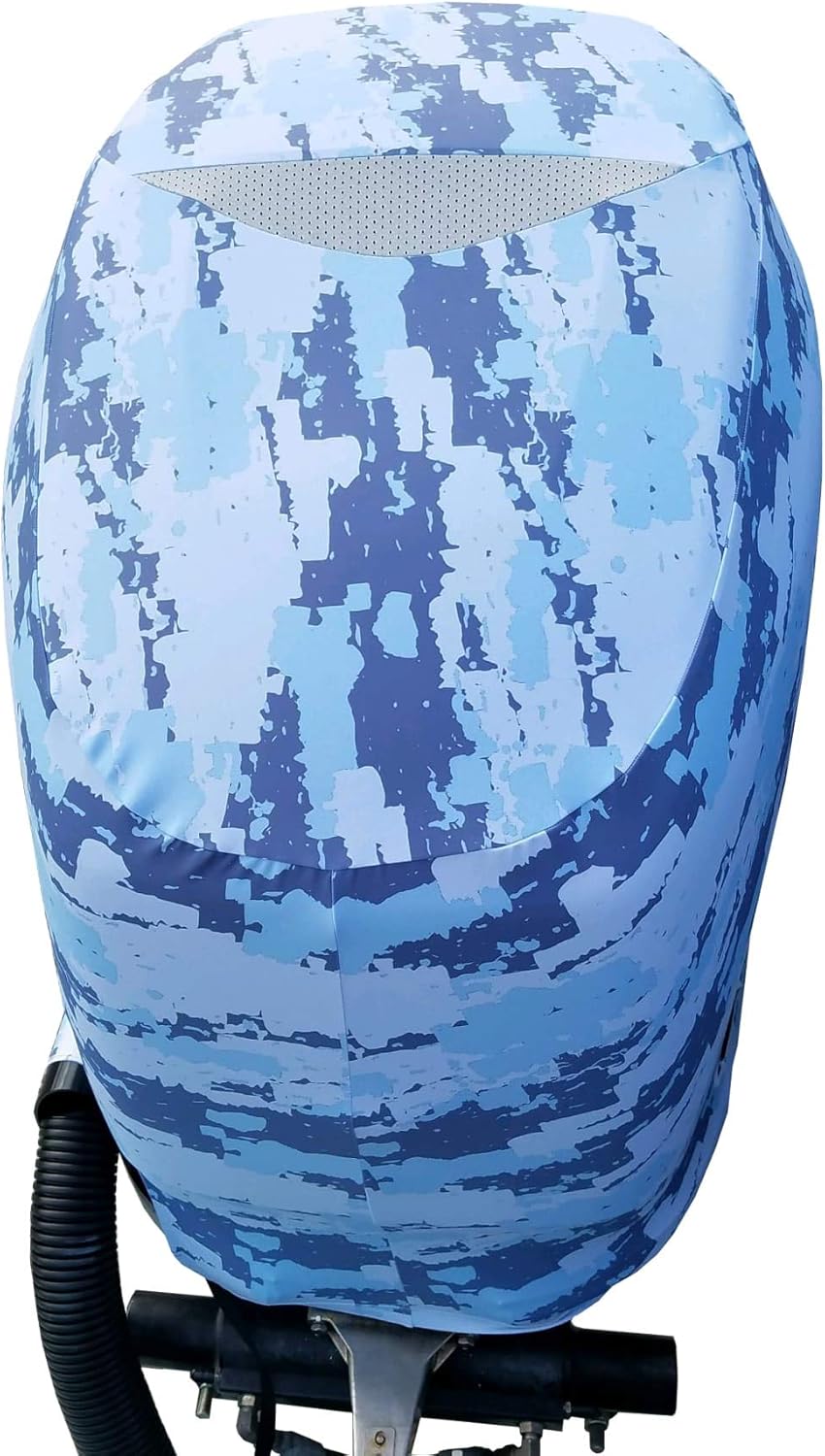 Blue Digital Camo Outboard Motor Cover S8975