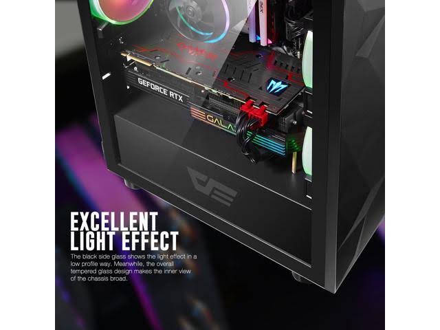 Black MATX Tower Computer Case with Glass Door O838476