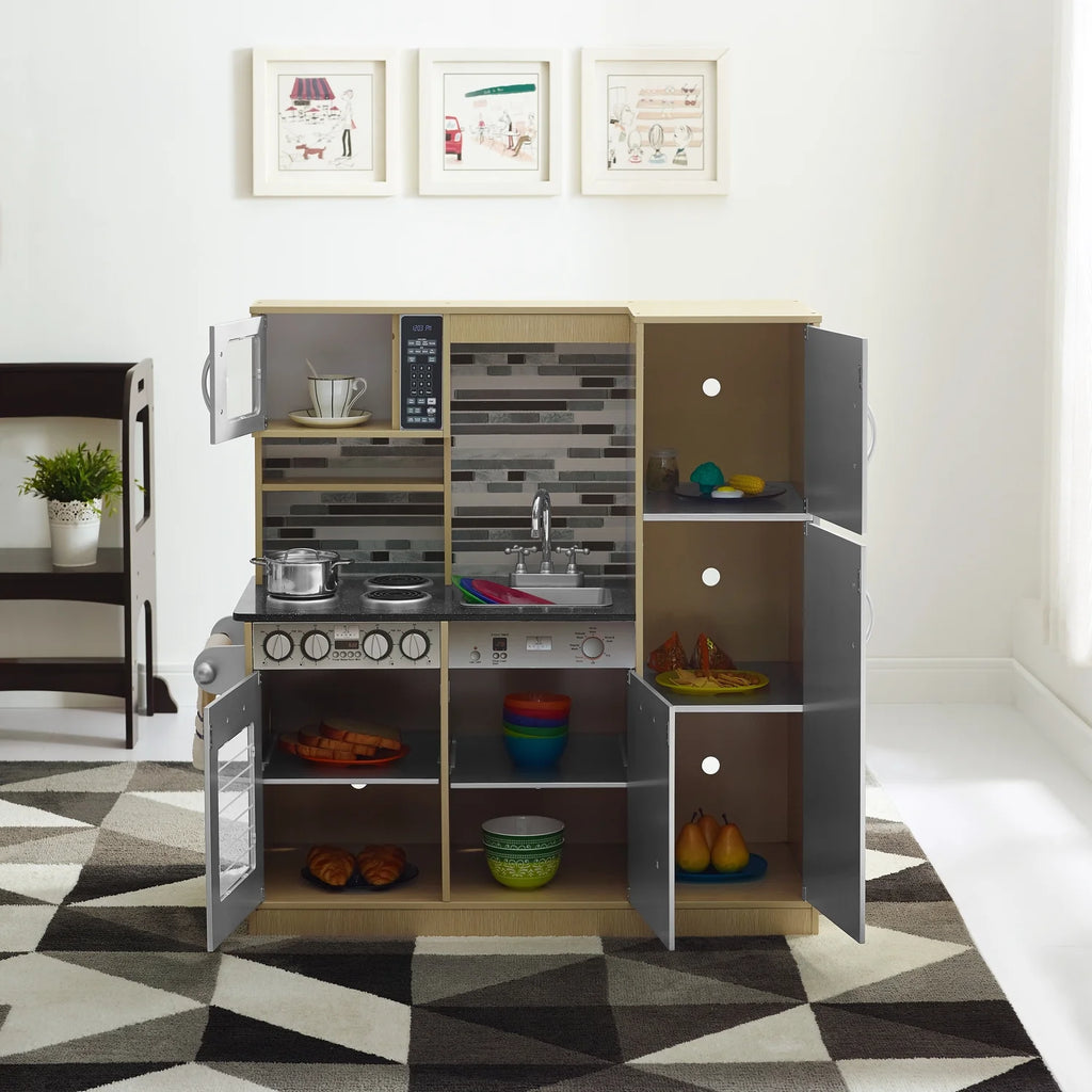 Natural Wooden Kids Play Kitchen F71593