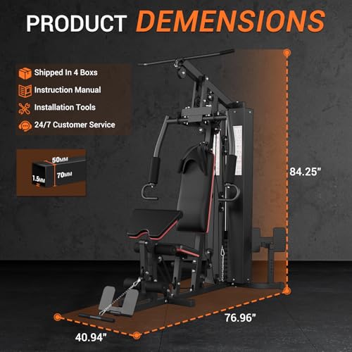 Multifunctional Full Body Workout Machine with 150LBS Weight Stack N335183