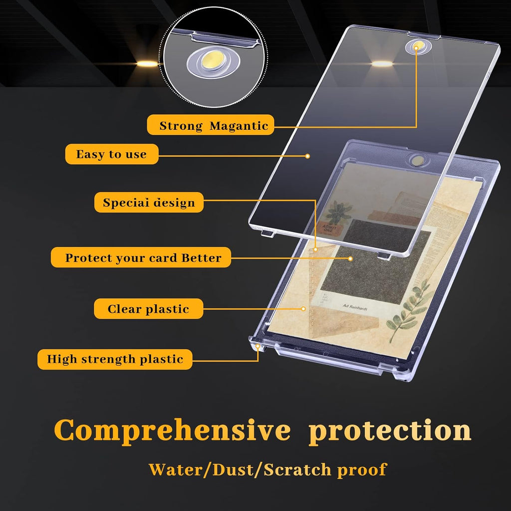 20 Pieces Magnetic Card Holders with 10 Packs Clear Acrylic Stands 35 Pt Clear Trading Cards Cases Protectors A511