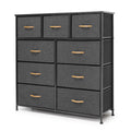 Gray 9 Drawer Dresser Storage Tower E9094