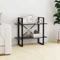 2-Tier Small Bookshelf Book Cabinet Gray Engineered Wood T753036