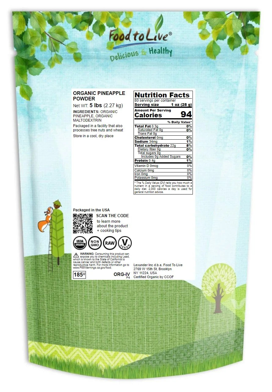 Organic Pineapple Powder, 5 Pounds C32240