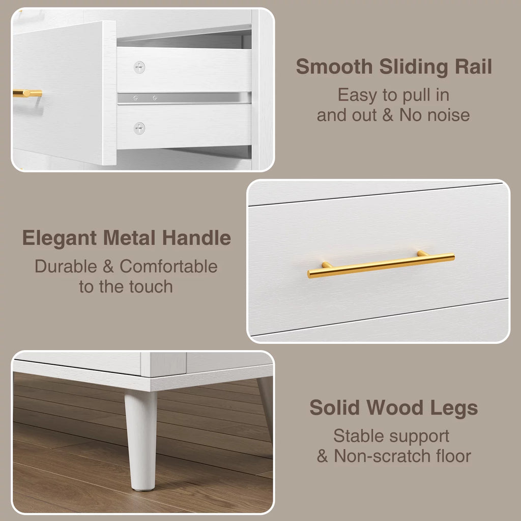 White 6 Drawer Dresser X325
