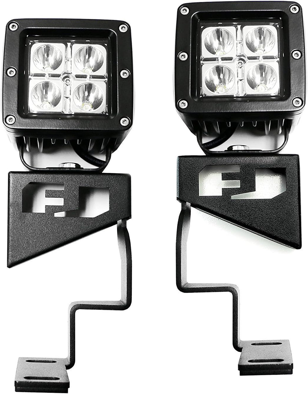 12W Cube Spot Beam LED Front Cowl Light Kit with Steel Mounting Brackets G7762