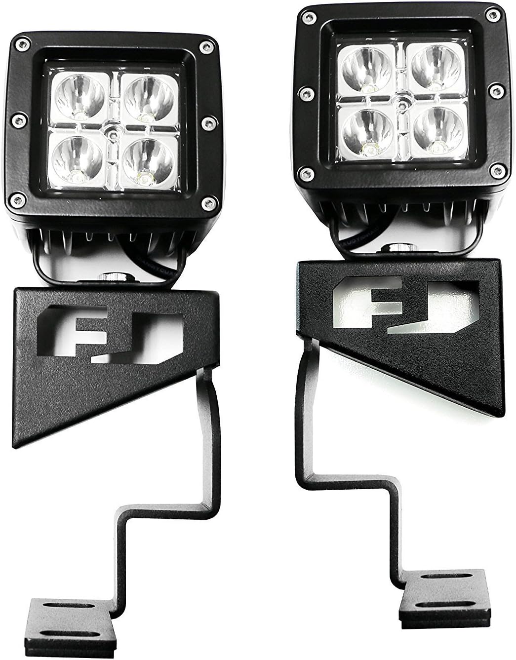 12W Cube Spot Beam LED Front Cowl Light Kit with Steel Mounting Brackets G7762