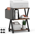3 Tier Wooden Mobile Printer Stand with Storage Bag N63789