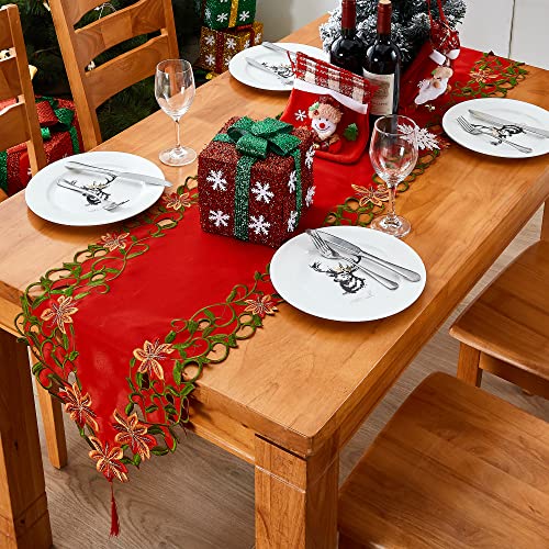 Embroidered Christmas Table Runner 15x87 Inch G2041