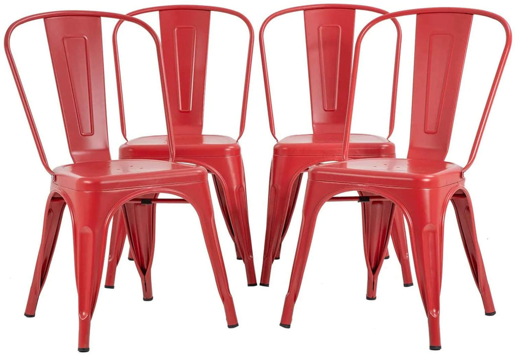 Set of 4 Stackable Metal Kitchen Chair I533