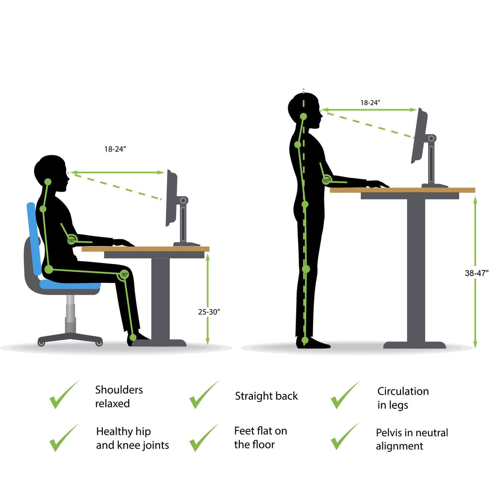 White/Brown L-Shaped Electric Height Adjustable Standing Desk N2671