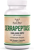 240,000 SPU Serrapeptase 120 Veggie Capsules Non-GMO Gluten Free Y36065